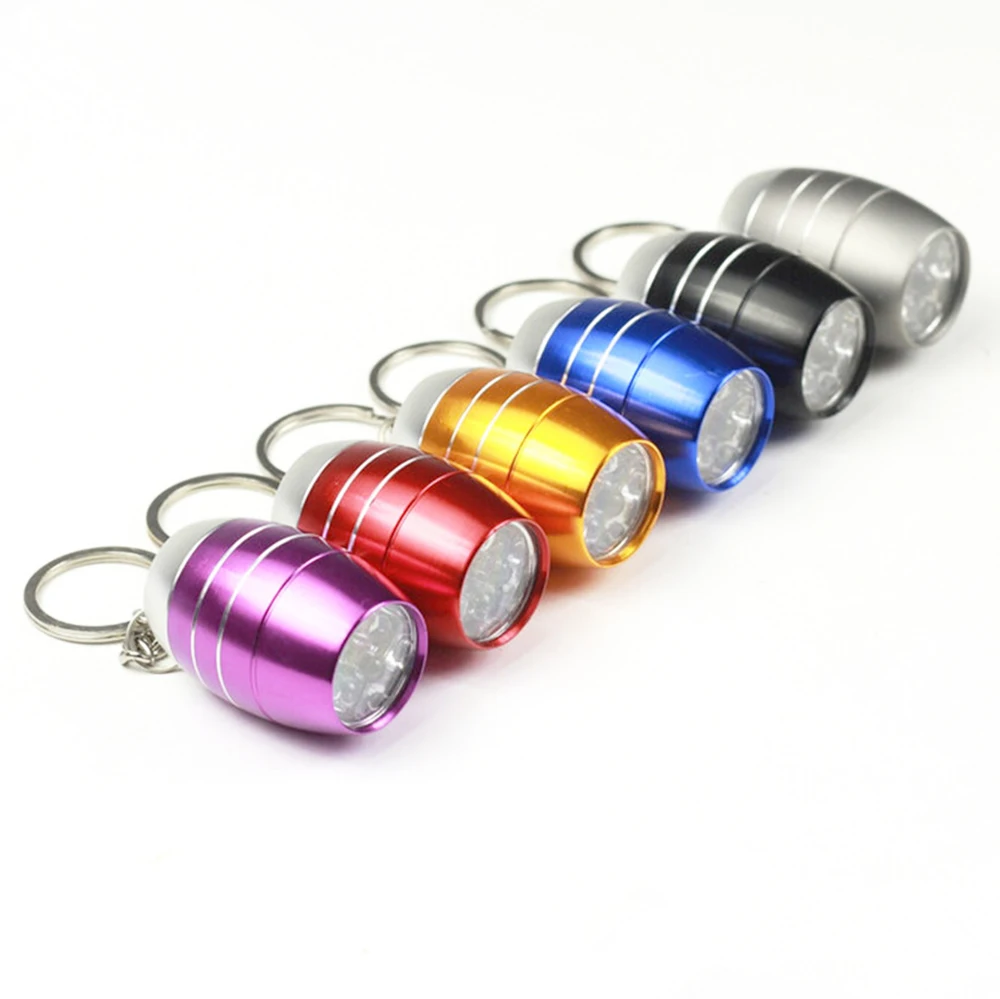 

50pcs/lot 6 color Egg Shape Mini Key Chain LED Flashlight Portable Torch Light Promotion Gift Keychain Light