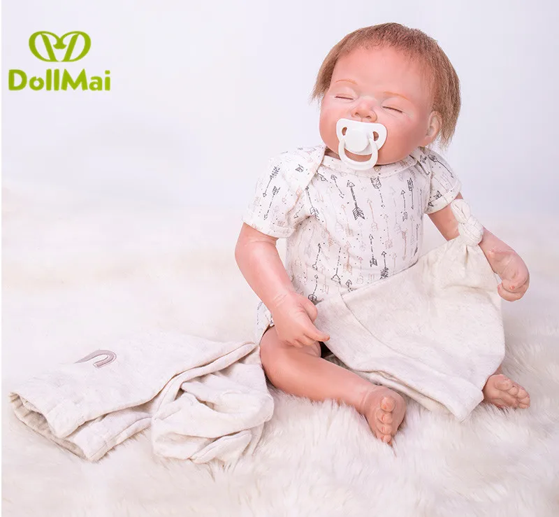 Reborn baby dolls 2" 55 см bebes Возрожденный силикон куклы игрушки для детей подарок Мягкое хлопковое туловище волосы с корнями boneca reborn menino