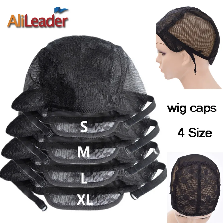 

Alileader Wig Caps For Making Wig Best Quality Double Nets Lace Cap For Hair Extension Black XL/L/M/S Full Size Adjustable Cap