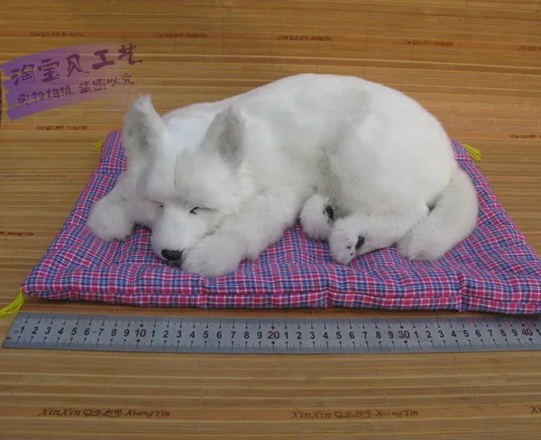 big creative simulation sleeping toy polyethylene&fur white dog model gift about 37x23x14cm 1684