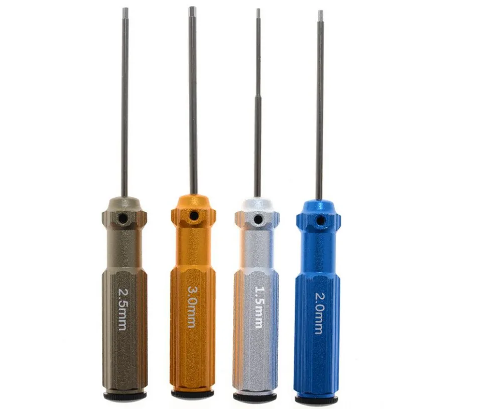 RC Tools 4 pcs hex screw driver set titanium plating hardened 1.5 2.0 2.5 3.0mm screwdriver For helicopter toys
