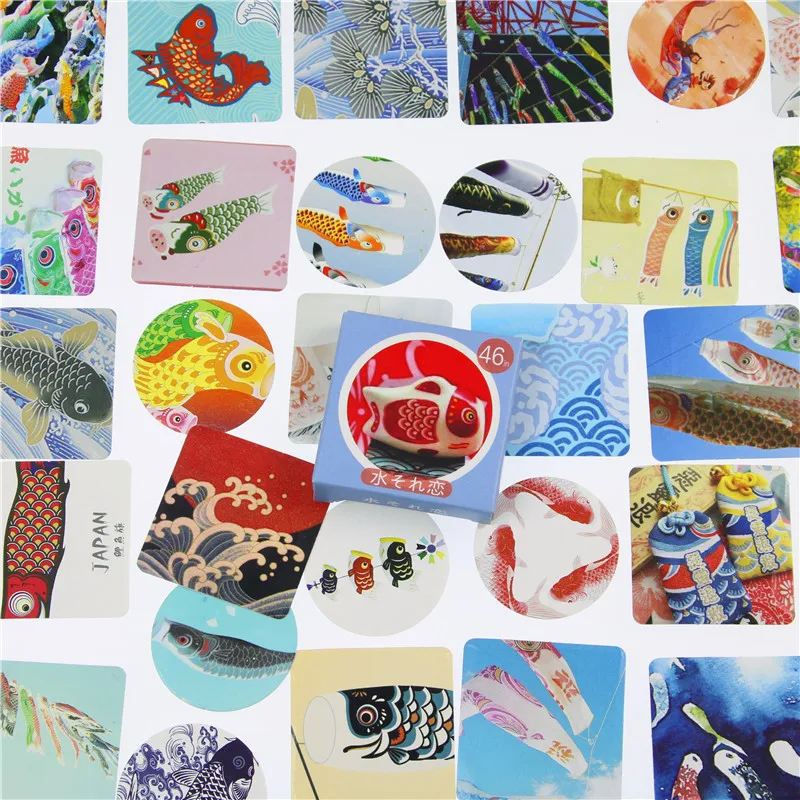 

46 Pcs/ Box Water Love Boxes Stickers Paper Decoration Diy Diary Scrapbooking