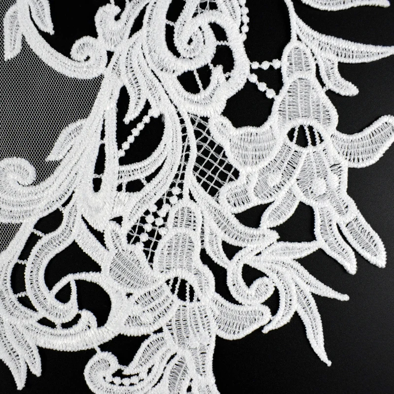 Белая вышивка Venise большой цветок кружева декольте ткань, DIY воротник кружевной ткани для лоскутного шитья штамп для скрапбукинга BW090