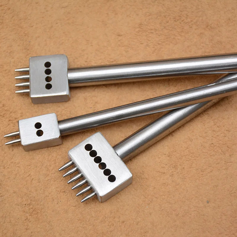 4mm Spacing leather hole punches DIY Hand Perforated Round Stitching Punch Tools Hole Cut Leather Punching Tool 1/2/4/6/10/ Hole