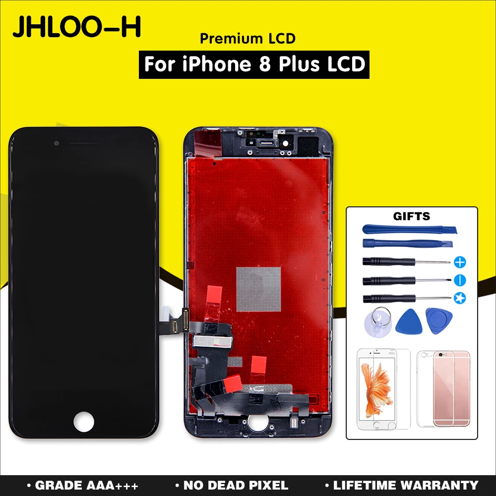 

50PCS/LOT For iPhone 8 Plus LCD With Touch Screen Digitizer Assembly Display Replacement No Dead Pixel 5.5 Inch Free Shipping
