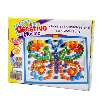 

DIY Assembling Mosaic Picture Puzzle Toy Children Composite Intellectual Educational Mushroom Nail Kit Toys For Kids Gifts