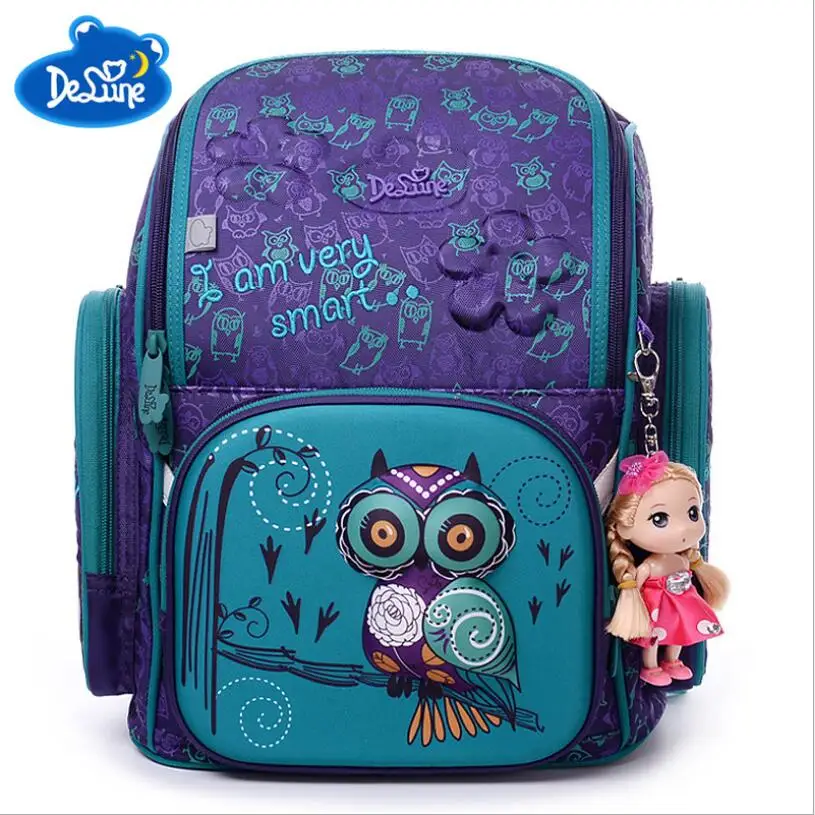 2018 3D Cartoon Owl School Backpack for Girls Boys Students School Bag Children's Orthopedic Backpacks mochila infantil