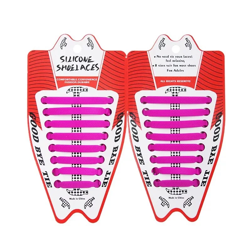 16 шт эластичные шнурки силиконовые шнурки без шнурков для обуви уличные безопасные Сникеры ленивые шнурки высококачественные резиновые шнурки для обуви унисекс - Цвет: Purple red