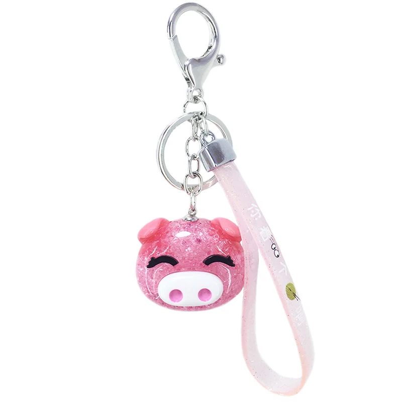 lovely Cartoon Transparent Bear Keychain pendant quicksan deffect liquid little stars accessories kids toys Bag Car pendant