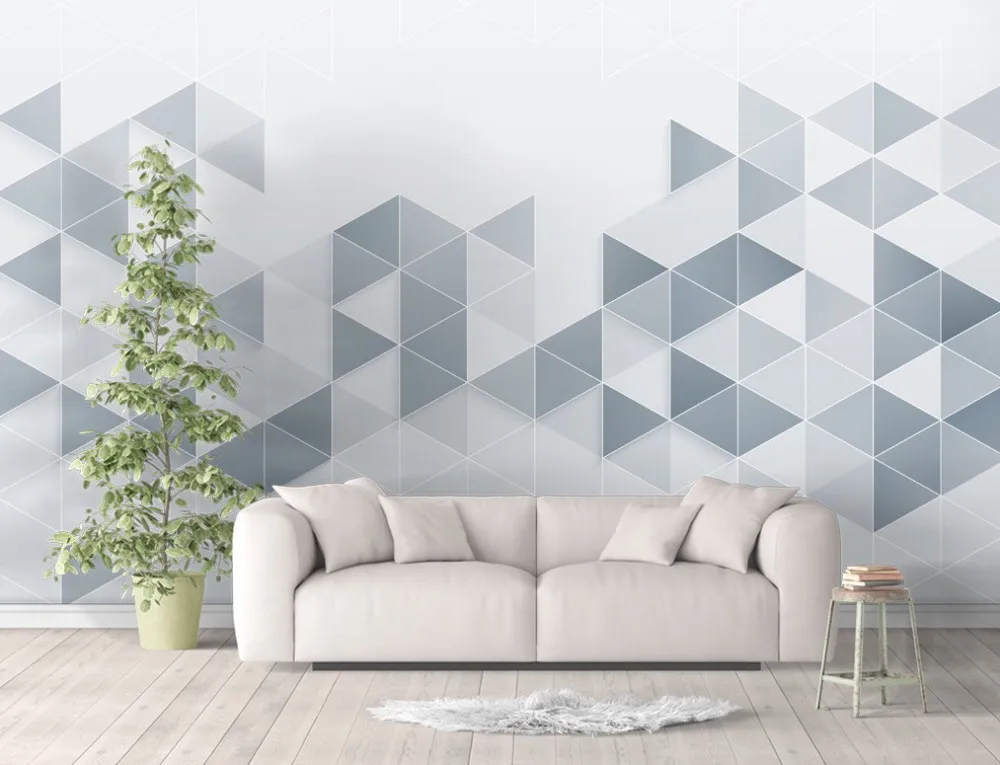Пользовательские 3D геометрические треугольники Dreamlike ТВ обои Северная Европа Стиль настенные фрески спальня офисные обои