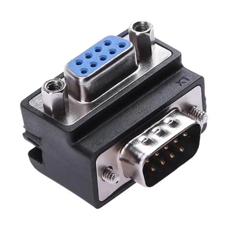 

DB9 9Pin Serial Port Female to Male Connector 90 Degree Right Angle Bend Port Adapter Converter High Speed Computer Connectors