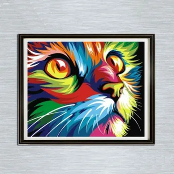 

Digital painting frameless cat animal DIY painting with digital coloring kit unique gift family wall art decoration 40x50cm 3