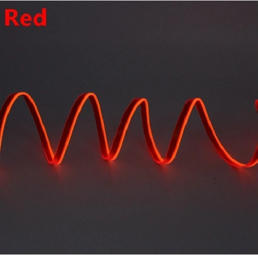 Неоновый светильник 3 В/5 В/12 В, 6 мм, с пришитыми краями, EL Wire, светодиодный светильник для танцевальной вечеринки, автомобильный светильник s, неоновый светодиодный светильник, гибкий, 2,3 мм, светодиодная лента - Испускаемый цвет: Red