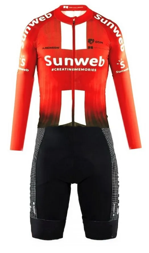 

MEN'S CYCLING WEAR SPRING SUMMER LONG CYCLING JERSEY BODY SUIT SKINSUIT 2019 SUNWEB PRO TEAM 3D GEL PAD SIZE: XS-4XL