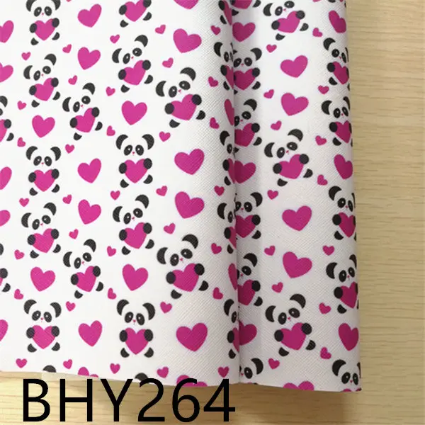 

Free shipping 30*134cm panda print synthetic leather fabric vinyl BHY264