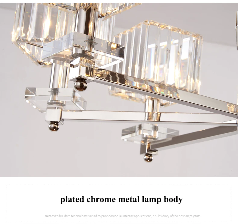 Современный светодиодный светильник для люстры, хромированный металлический подвесной светильник для гостиной, подвесной светильник для столовой из стекла