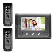 DIYSECUR 1 Monitor 2 Cameras Wired Video Door Phone System Home Security Entry 2 Way Intercom IR Cameras