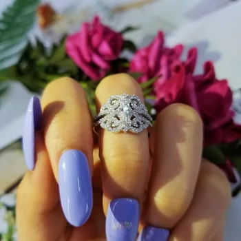 

Original design 925 Sterling Silver open ajustable Ring Engagement Wedding eternity band luxury for finger Women jewelry LR4429S