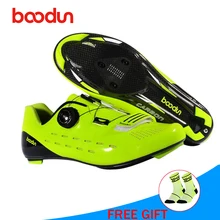 BOODUN Ультралегкая велосипедная обувь из углеродного волокна дышащая обувь для шоссейного велосипеда самозакрывающаяся велосипедная обувь спортивные триатлонные гоночные кроссовки