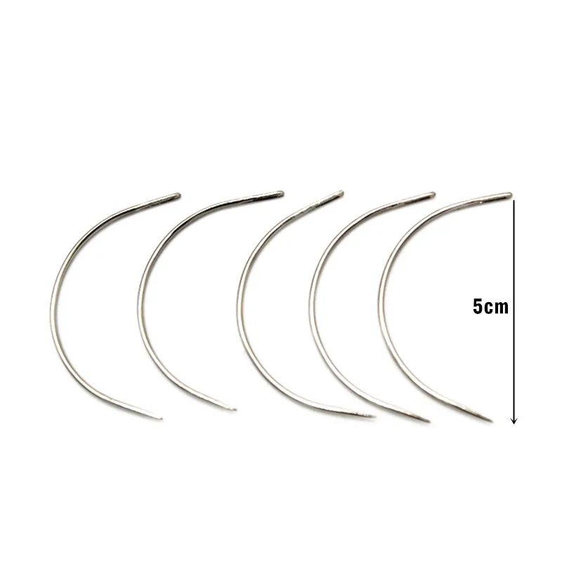 

25pcs 5cm weaving needles /C type needles/curved needle For Blocking Knitting,Modelling And Crafts Holding Wig Making Tools