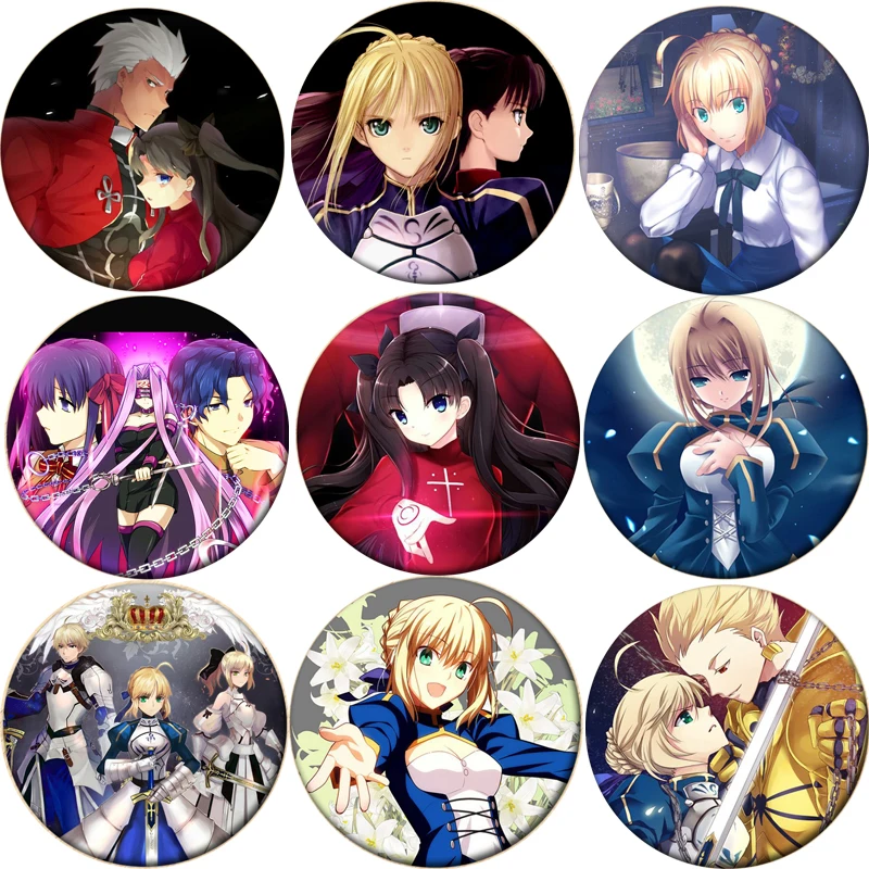 

1 шт. Fate stay night значок косплея Saber брошка мультфильм Pins Rin Tohsaka Коллекционные Значки для рюкзаков кнопка одежды