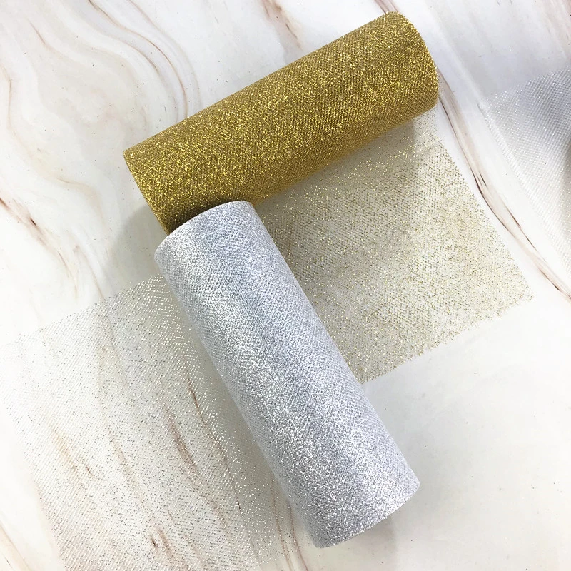 

9.2m 15cm Glitter Tulle Rolls Sparkly Glitter Sequin Tulle Mesh Baby Shower Tutu Skirt Organza Table Runner Party Wedding Decor