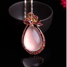 Чистый натуральный натуральная звезда порошок с украшением в виде кристаллов цвета розового золота инкрустированные порошок турмалина в форме слезки кулон Модные женские модели