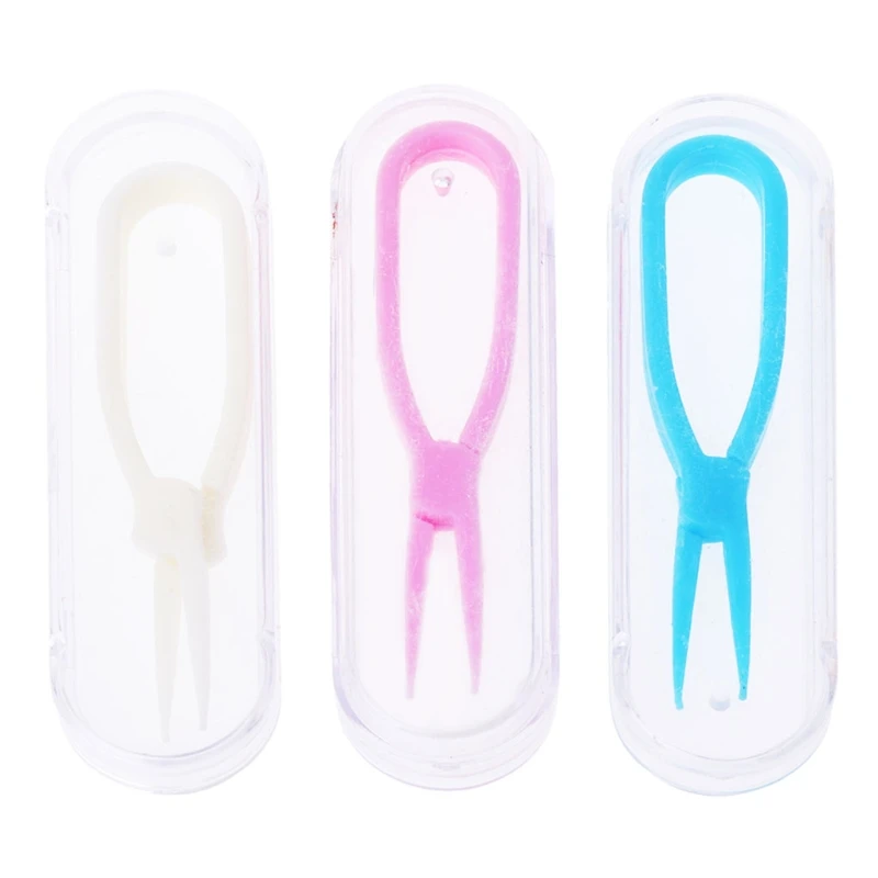 

Contact Lens Tweezers Care Soft Tip Plastic Tools Colorful Remover Inserter Case