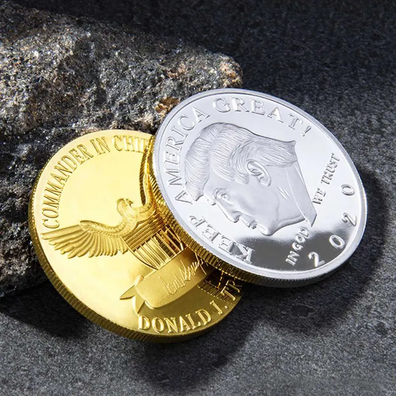 Новая серебряная/позолоченная двухцветная памятная монета для Трампа, коллекция США Trump, не монеты иностранных валют, Прямая