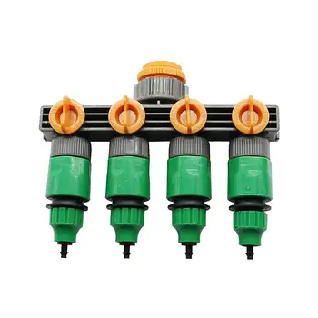 

Green 4 Way Hose Water Tap Splitter Valve Divide Water Controller Watering Equipments Water Hose Connectors Tap Irrigation