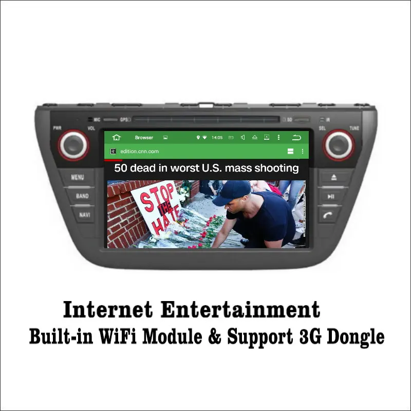 Cheap Liislee Android 7.1 2G RAM For Suzuki SX4 2013~2017 Car Radio Audio Video Multimedia DVD Player WIFI DVR GPS Navi Navigation 2