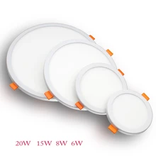 DINGDIAN светодиодный светильник панели 220V поверхностного монтажа квадратная/круглая алюминиевая лампа для потолка гостиной спальни 6W 8W 15W 20W вниз свет