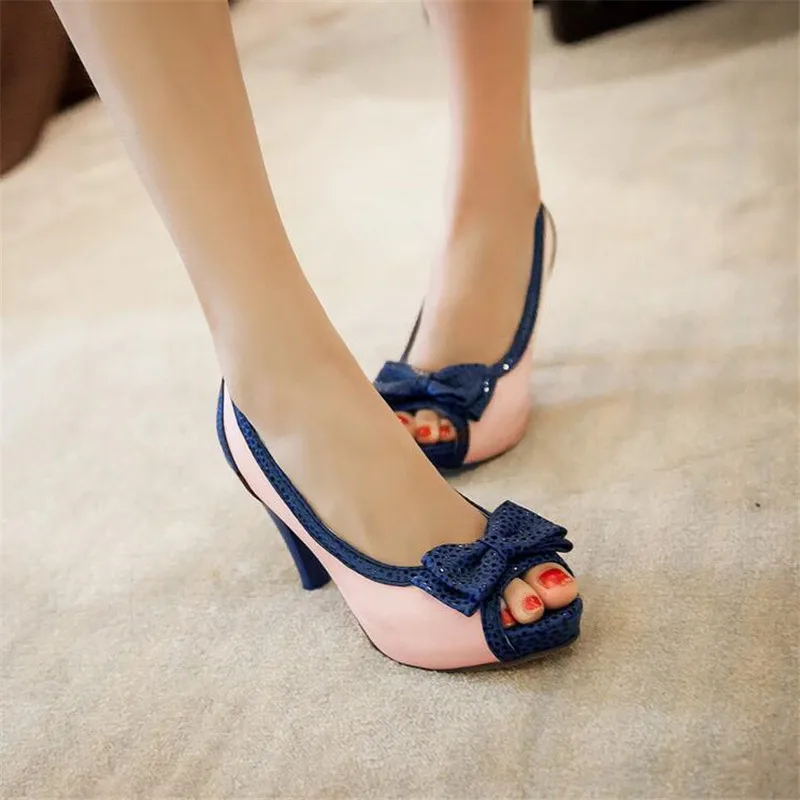 Summer New pattern fashion Europe and America Sweet Bow Fish mouth Women sandals Simplicity temperament Rome Women sandals 34-45