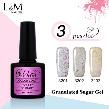 

3Pcs Gelartist Granulated Sugar Gel Popular Colors Art Gel For Nail Makeup 30 Days Long Lasting