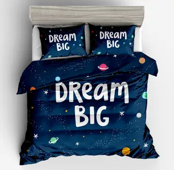 

2018 new 3d Fashionable blue starry sky universe Bedding Sets Colorful Duvet Cover pollow case 2/3pc twin full queen king size