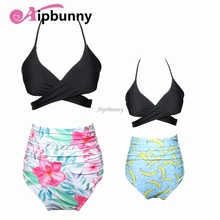 2018 Halter Printed Floral Parent-Child Bikini Set Kids Bath Swimsuit Women Flouncing Ruffle Swimwear High Waist Girl Beach wear 2018 Halter Printed Floral Parent-Child Bikini Set Kids Bath Swimsuit Women Flouncing Ruffle Swimwear High Waist Girl Beach wear