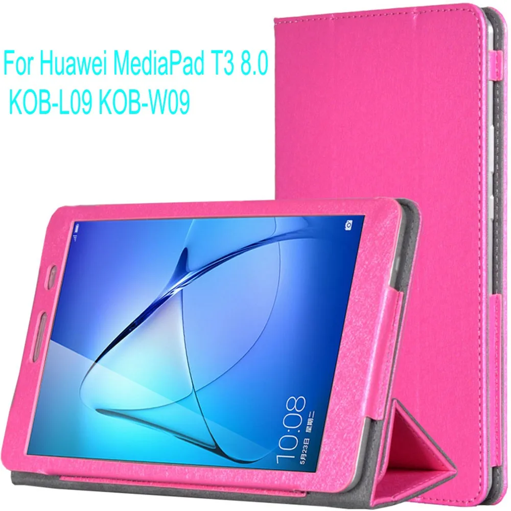 Leather Case for Huawei T3 8.0 PU Leather Folding Case Stand Cover for ...