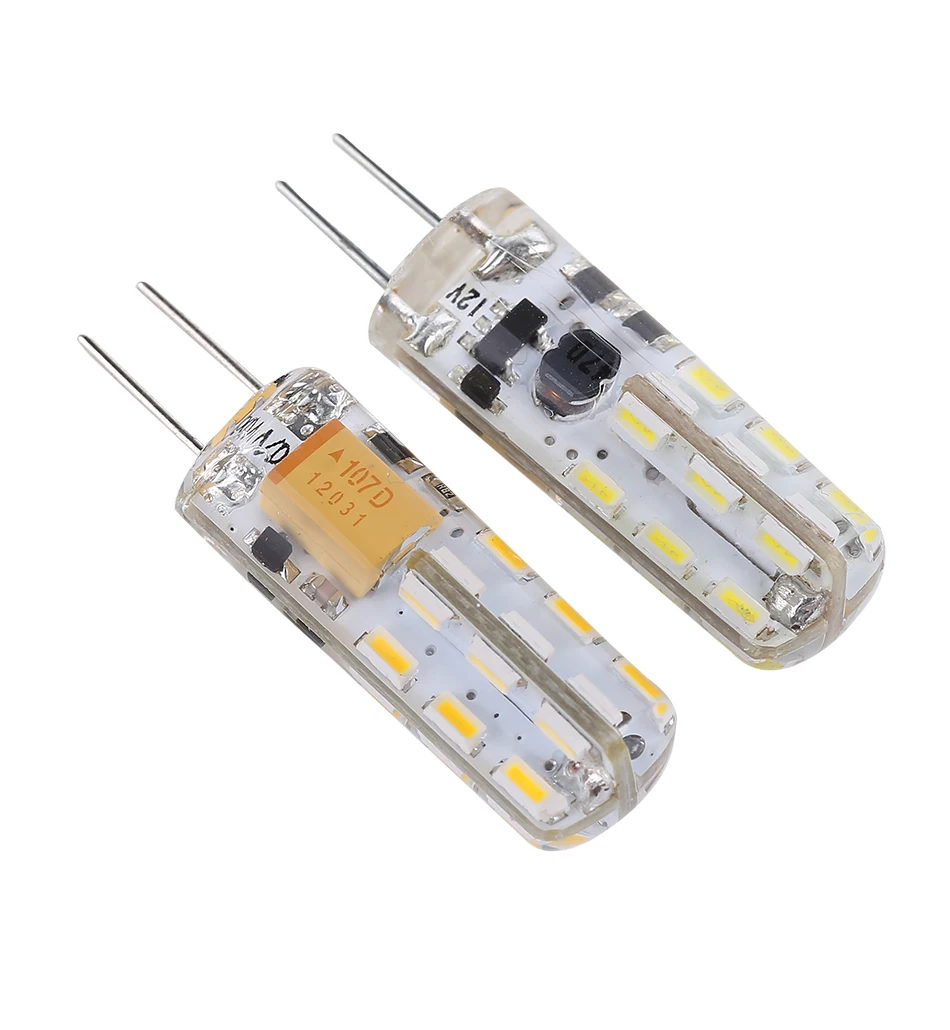 Ampoule 10x G4 Светодиодная лампа 1 Вт Мини Ac/DC12v светильник DC 12 вольт лампы Ac110v 220v smd3014 24 светодиода высокий яркий люстра светильник s