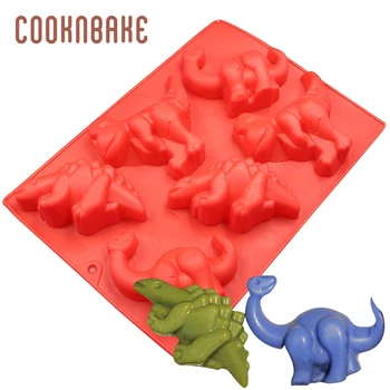 

Cake Bakeware Silicone mold handmade soap molds jelly pudding Mould cake baking tools for cooking 6 holes dinosaur DIY christmas