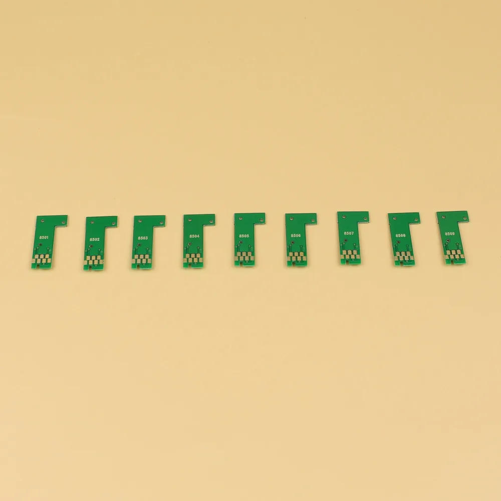 T8501 T8509 9 шт./компл. чернильный картридж parmanent chip для Epson Sure Color P800 чип автосброса|Чип