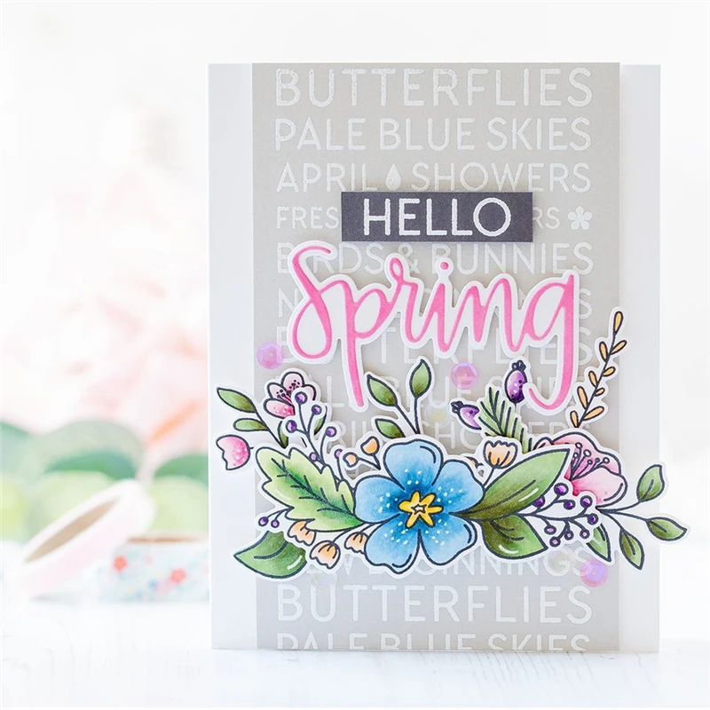 

GJCrafts Word Spring Metal Cutting Dies Scrapbooking Craft Dies Card Making Album Stencil Embossing Die Cut New Dies for 2019