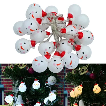 

jiawen 20LEDs Snowman String Lights Fairy LED Christmas Light Home Garden Santa Battery Powered Party 4.5V AAA Indoor Lights