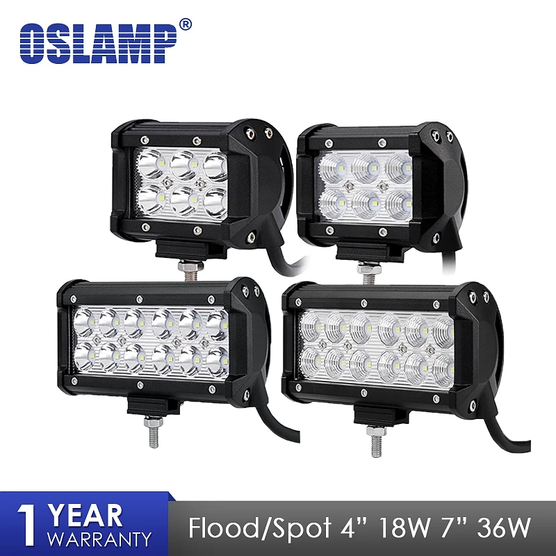 

Oslamp 4" 7" Flood Spot Beam LED Work Light Bar For Offroad 4WD LED Fog Lamp Truck Motorcycle Van Tractor Lamp RZR 12V 24V 4x4