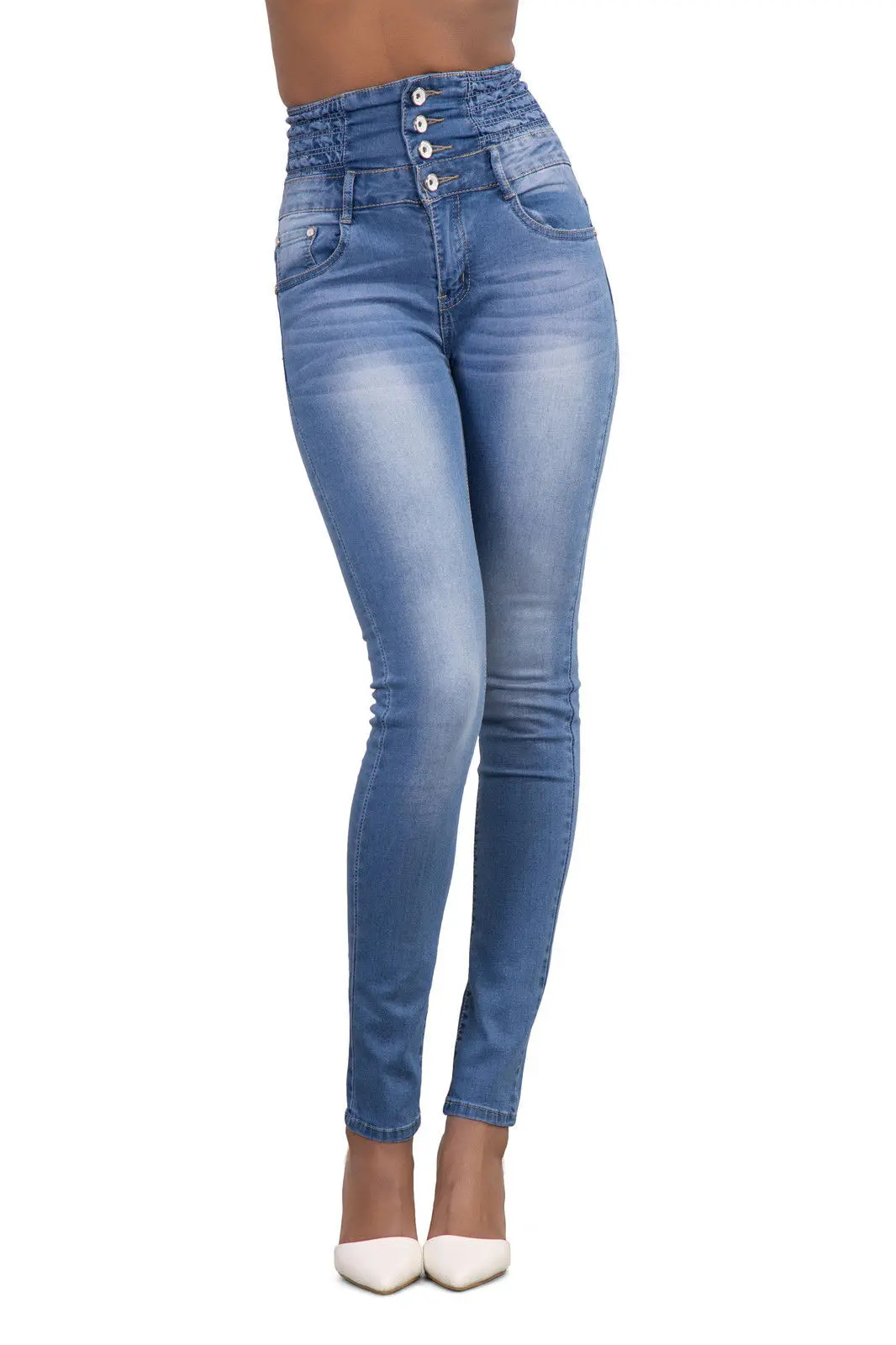 GPFDRL Новые 2018 модные джинсы осень зима пуговицы Высокая талия узкие брюки OL женские джинсовые брюки женские Pencile брюки