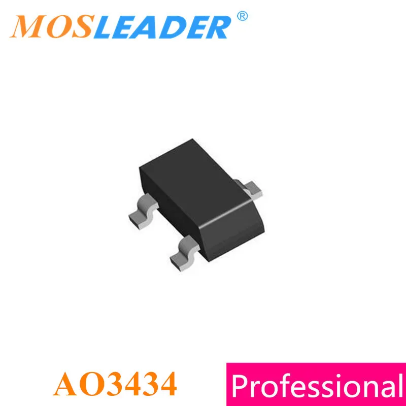 Mosleader AO3434 SOT23 1000 шт. 3000 N-Channel 30 V 4A Сделано в Китае не имеют защита от электростатических разрядов высокое качество как оригинал