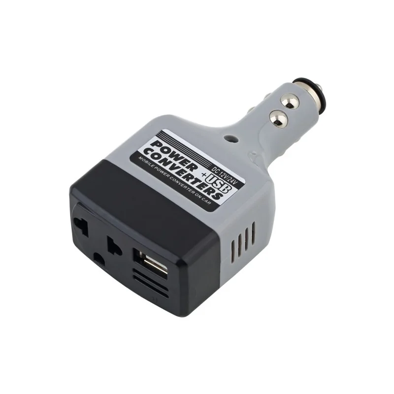 USB автомобильный мобильный преобразователь инвертор адаптер DC 12 V/24 V к AC 220V зарядное устройство питания Горячий