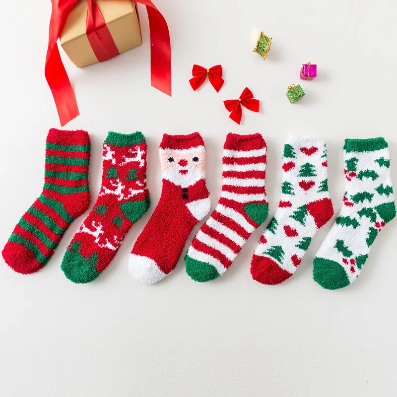 

New Christmas Funny Children Cotton Sock With Kawaii Santa Claus Harajuku Cute Winter Warm Long Socks For New Year Festival Gift