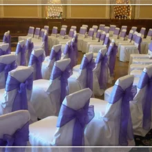 100 шт фиолетовый обеденный крепежная створка стула стул бант лента на Банкетный стул для свадьбы