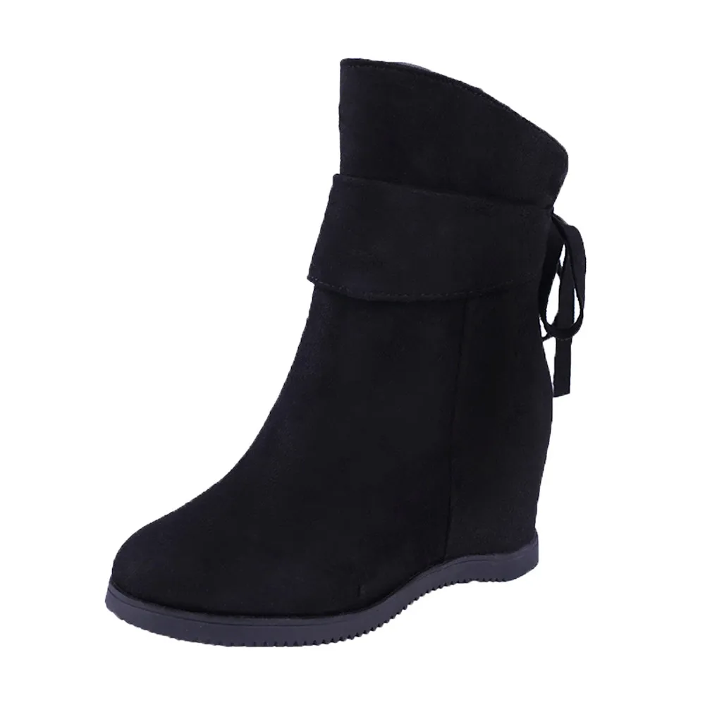 

black botas femininas primavera mujer 2019 Platform Heels Women Soft Thick High Heel Platform Boots Increase Within Boots #4gh