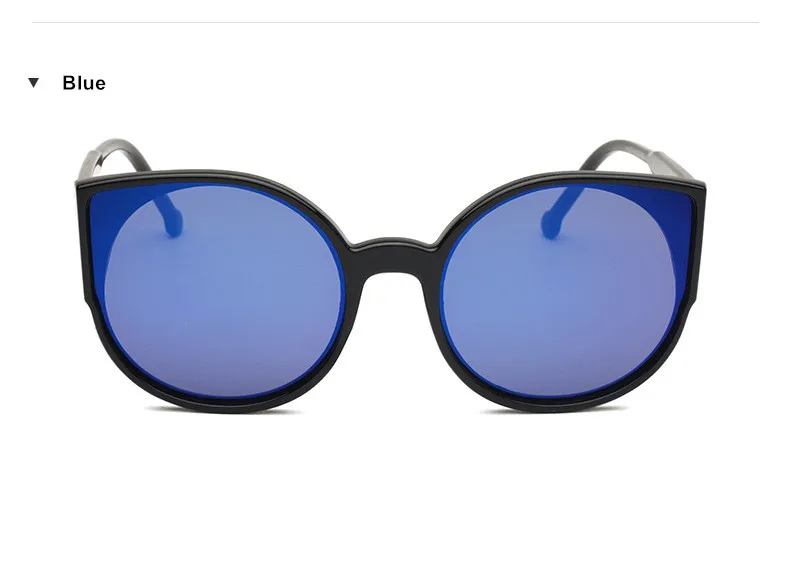Cat Eye Солнцезащитные очки женские Брендовая дизайнерская обувь мода покрытие зеркало сексуальные Cateye Защита от солнца Очки для женщин UV400 Женская Очки - Цвет линз: Blue